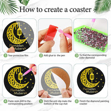 Load image into Gallery viewer, 8Pcs Diamond Painting Coasters Moon Stars Diamond Art Painting Kits for Decor

