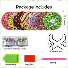 Load image into Gallery viewer, 8Pcs Diamond Painting Coasters Donut Diamond Art Painting Kits for Home Decor
