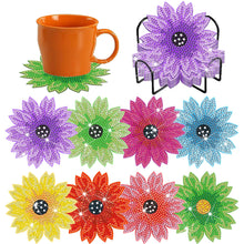Load image into Gallery viewer, 8Pcs Diamond Painting Coasters Flowers Diamond Art Painting Kits for Home Decor
