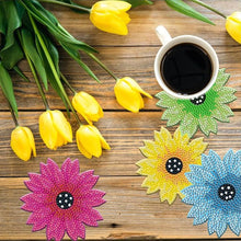 Load image into Gallery viewer, 8Pcs Diamond Painting Coasters Flowers Diamond Art Painting Kits for Home Decor
