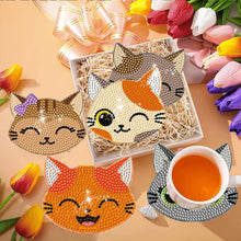 Load image into Gallery viewer, 8Pcs Diamond Painting Coasters Cat Diamond Art Painting Kits for Home Decor
