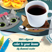Load image into Gallery viewer, 8Pcs Diamond Painting Coasters Cat Diamond Art Painting Kits for Home Decor
