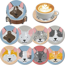 Load image into Gallery viewer, 8Pcs Diamond Painting Coasters Cute Cat Diamond Art Painting Kits for Home Decor
