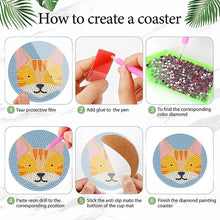 Load image into Gallery viewer, 8Pcs Diamond Painting Coasters Cute Cat Diamond Art Painting Kits for Home Decor
