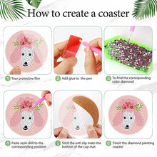 Load image into Gallery viewer, 8Pcs Diamond Painting Coasters Dog and Flower Diamond Art Painting Kits
