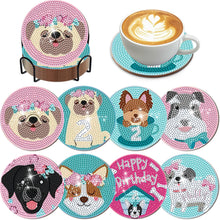 Load image into Gallery viewer, 8Pcs Diamond Painting Coasters Cute Dog Diamond Art Painting Kits for Home Decor
