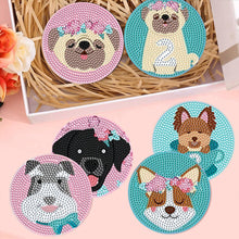 Load image into Gallery viewer, 8Pcs Diamond Painting Coasters Cute Dog Diamond Art Painting Kits for Home Decor
