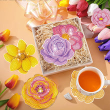 Load image into Gallery viewer, 8Pcs Wooden Flower DIY Diamond Painting Coasters Diamond Dot Kits for Home Decor

