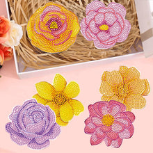 Load image into Gallery viewer, 8Pcs Wooden Flower DIY Diamond Painting Coasters Diamond Dot Kits for Home Decor
