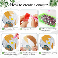 Load image into Gallery viewer, 8Pcs Wooden Simple Pattern DIY Diamond Painting Coasters Diamond Dot Kits
