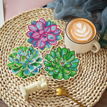 Load image into Gallery viewer, 8Pcs Acrylic Succulents Diamond Painting Coasters Diamond Dot Kits for Party
