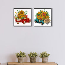 Load image into Gallery viewer, 2pcs Partial Special Diamond Painting Set - Summer sunflower and classic car (30*30CM)
