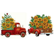 Load image into Gallery viewer, 2pcs Partial Special Diamond Painting Set - Summer sunflower and classic car (30*30CM)
