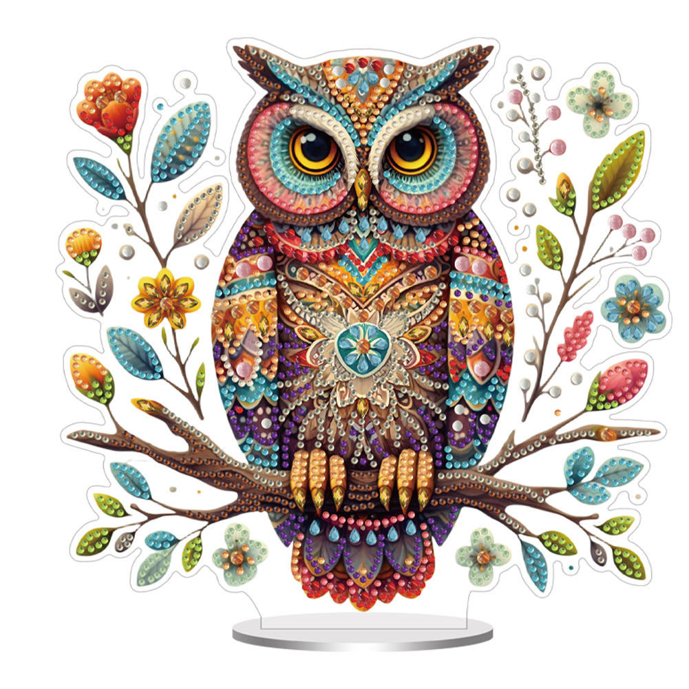 Double Sided Owl Desktop Diamond Painting Art Kits for Home Office Decor