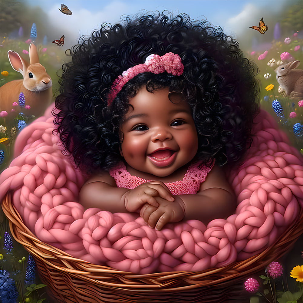 Diamond Painting - Full Round - Black girl (30*30CM)