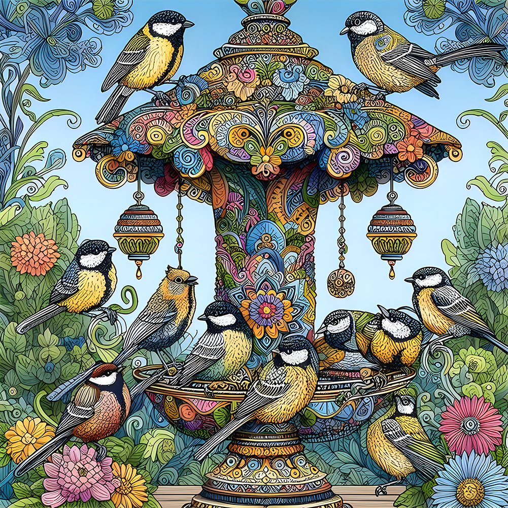 Diamond Painting - Full Round - Colorful bird (40*40CM)