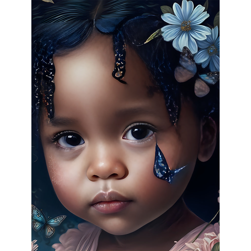 Diamond Painting - Full Round - Black girl (30*40CM)