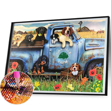 Load image into Gallery viewer, Diamond Painting - Full Square - Dog in the truck (40*50CM)
