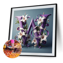 Load image into Gallery viewer, Diamond Painting - Full Round - Lily letter W (40*40CM)
