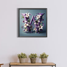 Load image into Gallery viewer, Diamond Painting - Full Round - Lily letter W (40*40CM)
