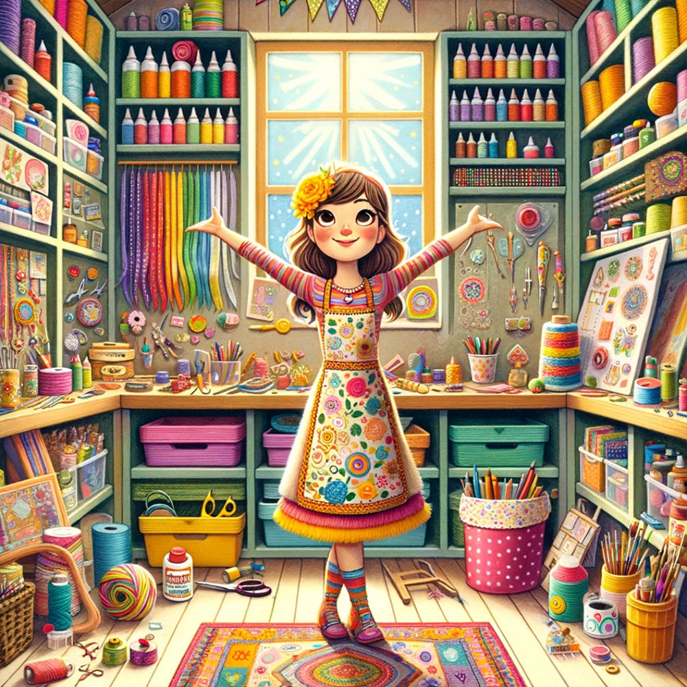 Diamond Painting - Full Round - Happy girl (40*40CM)