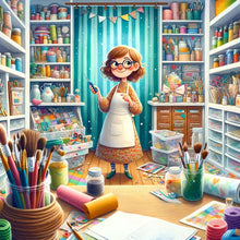 Load image into Gallery viewer, Diamond Painting - Full Round - Sewing girl (40*40CM)
