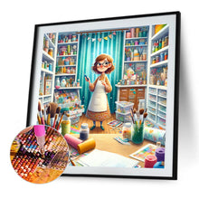 Load image into Gallery viewer, Diamond Painting - Full Round - Sewing girl (40*40CM)
