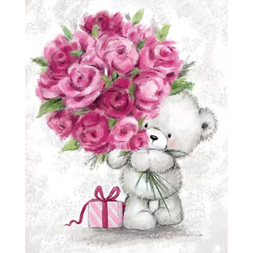 Diamond Painting - Full Round - Rose bear (40*50CM)