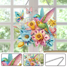 Load image into Gallery viewer, Acrylic Hummingbird 5D DIY Diamond Painting Dots Pendant for Wall Garden Decor
