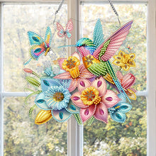 Load image into Gallery viewer, Acrylic Hummingbird 5D DIY Diamond Painting Dots Pendant for Wall Garden Decor

