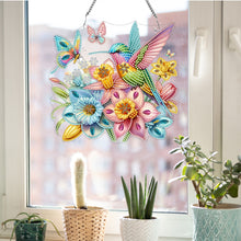 Load image into Gallery viewer, Acrylic Hummingbird 5D DIY Diamond Painting Dots Pendant for Wall Garden Decor
