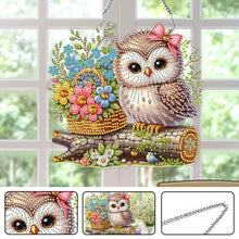 Load image into Gallery viewer, Acrylic Owl 5D DIY Diamond Painting Dots Pendant for Wall Garden Window Decor
