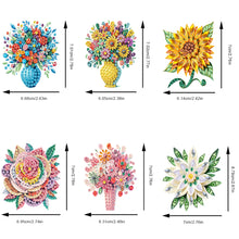 Load image into Gallery viewer, 6Pcs Acrylic Special Shape Flower Fridge Stickers Diamond Painting Fridge Magnet

