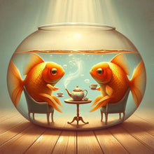 Load image into Gallery viewer, Diamond Painting - Full Round - Goldfish in fish tank (30*30CM)
