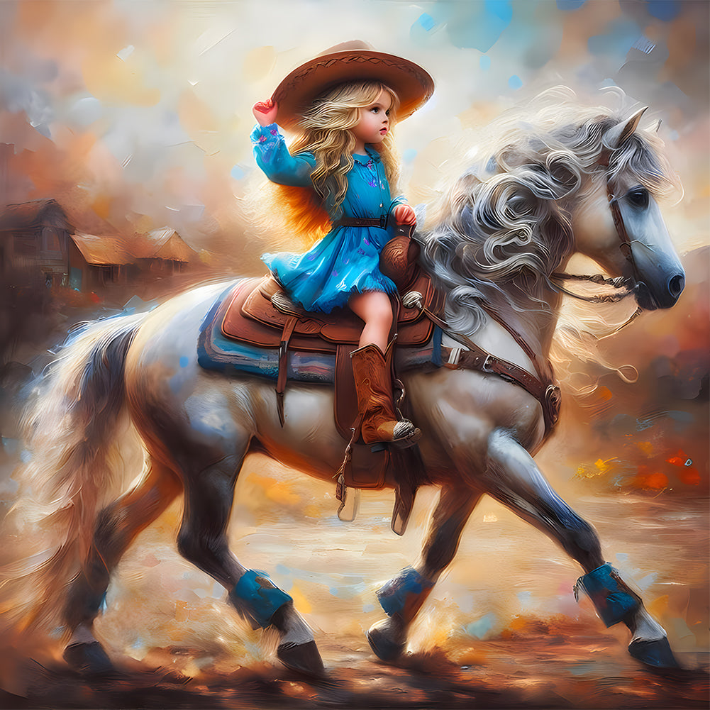 Diamond Painting - Full Round - Cowboy girl (30*30CM)