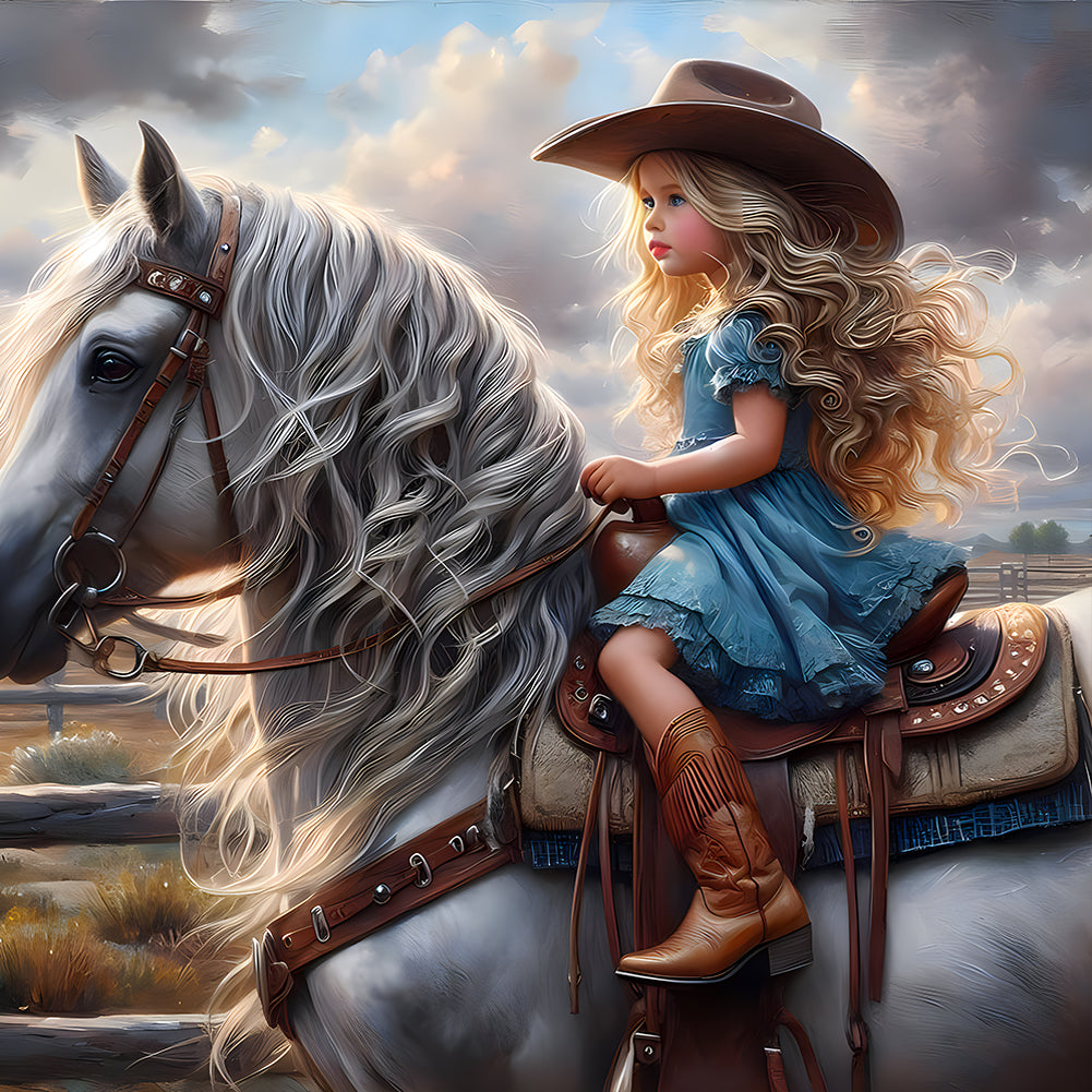 Diamond Painting - Full Round - Cowboy girl (30*30CM)