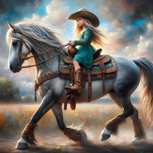 Load image into Gallery viewer, Diamond Painting - Full Round - Cowboy girl (30*30CM)
