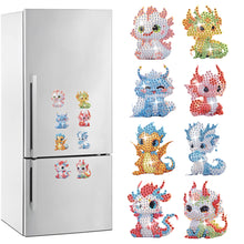 Load image into Gallery viewer, 8Pcs Special Shape Dragon Diamond Painting Fridge Magnet for Fridge Whiteboards
