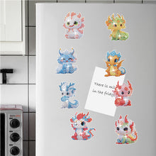 Load image into Gallery viewer, 8Pcs Special Shape Dragon Diamond Painting Fridge Magnet for Fridge Whiteboards
