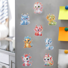 Load image into Gallery viewer, 8Pcs Special Shape Dragon Diamond Painting Fridge Magnet for Fridge Whiteboards
