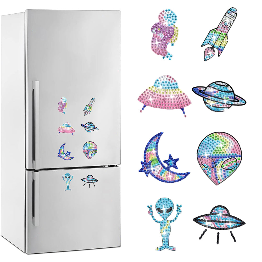 8Pcs Special Shape Alien Diamond Painting Fridge Magnet for Fridge Whiteboards