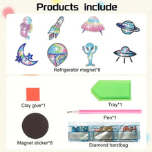 Load image into Gallery viewer, 8Pcs Special Shape Alien Diamond Painting Fridge Magnet for Fridge Whiteboards
