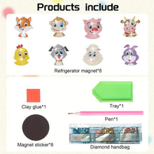 Load image into Gallery viewer, 8Pcs Special Shape Animal Diamond Painting Fridge Magnet for Fridge Whiteboards
