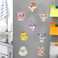 Load image into Gallery viewer, 8Pcs Special Shape Animal Diamond Painting Fridge Magnet for Fridge Whiteboards
