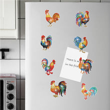 Load image into Gallery viewer, 8Pcs Special Shape Rooster Diamond Painting Fridge Magnet for Fridge Whiteboards
