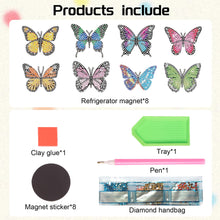 Load image into Gallery viewer, 8Pcs Special Shape Colorful Butterflies Diamond Painting Fridge Magnet
