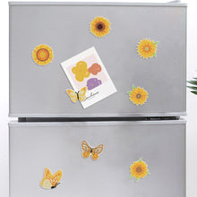 Load image into Gallery viewer, 8Pcs Special Shape Sunflowers Butterflies Diamond Painting Fridge Magnet
