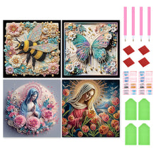 Load image into Gallery viewer, 4pcs Partial Special Diamond Painting Set - Butterfly and bee (30*30CM)
