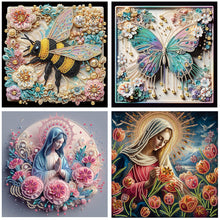 Load image into Gallery viewer, 4pcs Partial Special Diamond Painting Set - Butterfly and bee (30*30CM)
