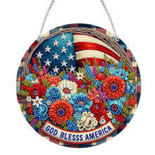 Load image into Gallery viewer, Acrylic Special Shaped GOD BLESS AMERICA Suncatcher Diamond Hanging Ornament
